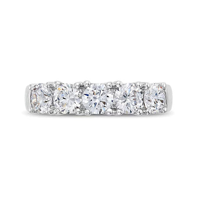 2.0 CT. TW Five Stone Lab-Grown Diamond Anniversary Band in 14K White Gold (F/SI2)