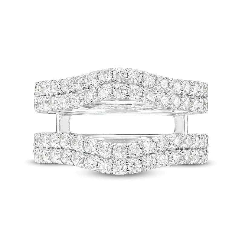 1.5 CT. TW Lab-Grown Diamond Contour Double Row Solitaire Enhancer in 14K White Gold (F/VS2)