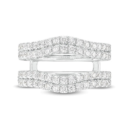 1.5 CT. TW Lab-Grown Diamond Contour Double Row Solitaire Enhancer in 14K White Gold (F/VS2)