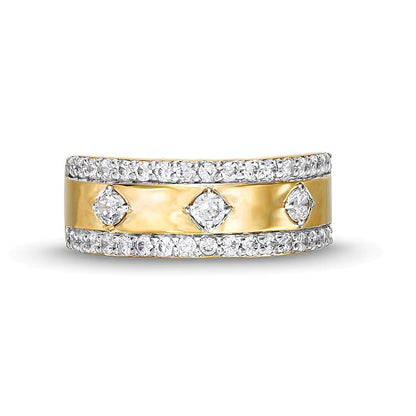 0.75 CT. TW Diamond Edge Center Station Band in 10K Gold