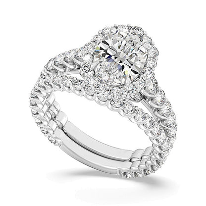 Enchanted Star Cinderella 4.75 CT. TW Oval Lab-Grown Diamond Frame Engagement Ring in 14K White Gold