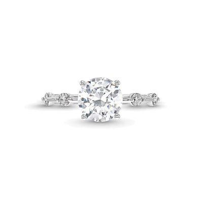 2.25 CT. TW Lab-Grown Diamond Station Engagement Ring in 14K White Gold (F/SI2)