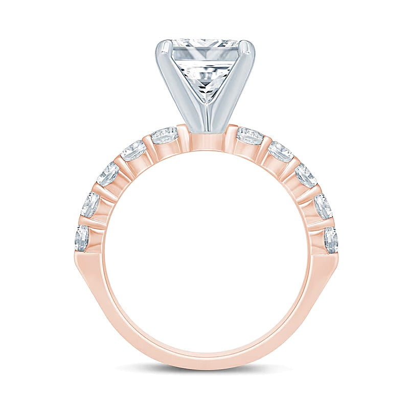 2.5 CT. TW Princess-Cut Diamond Engagement Ring in 14K Rose Gold (I/I2)
