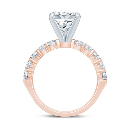 2.5 CT. TW Princess-Cut Diamond Engagement Ring in 14K Rose Gold (I/I2)