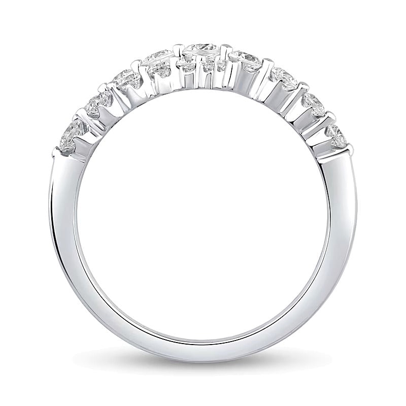 1.0 CT. TW Lab-Grown Diamond Triple Row Bypass Ring in 10K White Gold (F/VS2)