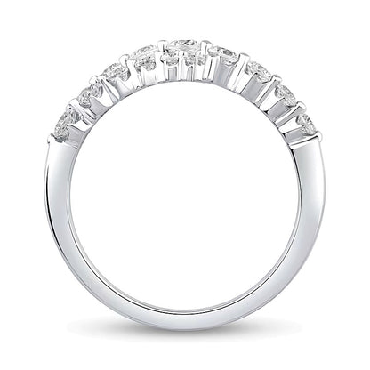 1.0 CT. TW Lab-Grown Diamond Triple Row Bypass Ring in 10K White Gold (F/VS2)