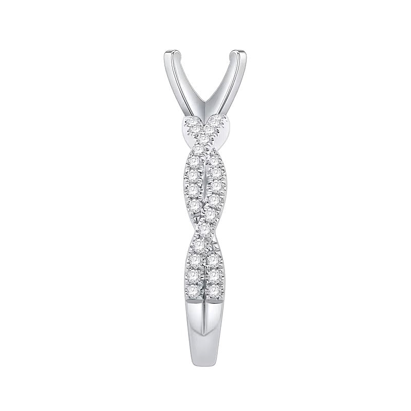 0.33 CT. TW Diamond Twist Shank Solitaire Semi Mount in 14K White Gold