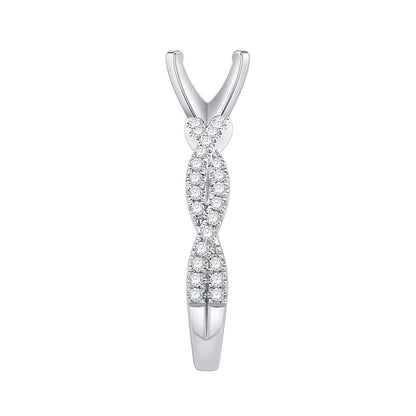 0.33 CT. TW Diamond Twist Shank Solitaire Semi Mount in 14K White Gold