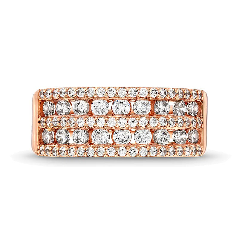 1.0 CT. TW Diamond Multi-Row Band in 10K Rose Gold