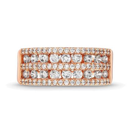 1.0 CT. TW Diamond Multi-Row Band in 10K Rose Gold