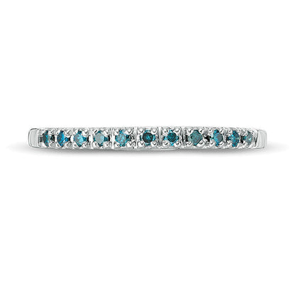 0.1 CT. TW Enhanced Blue Diamond Anniversary Band in 14K White Gold