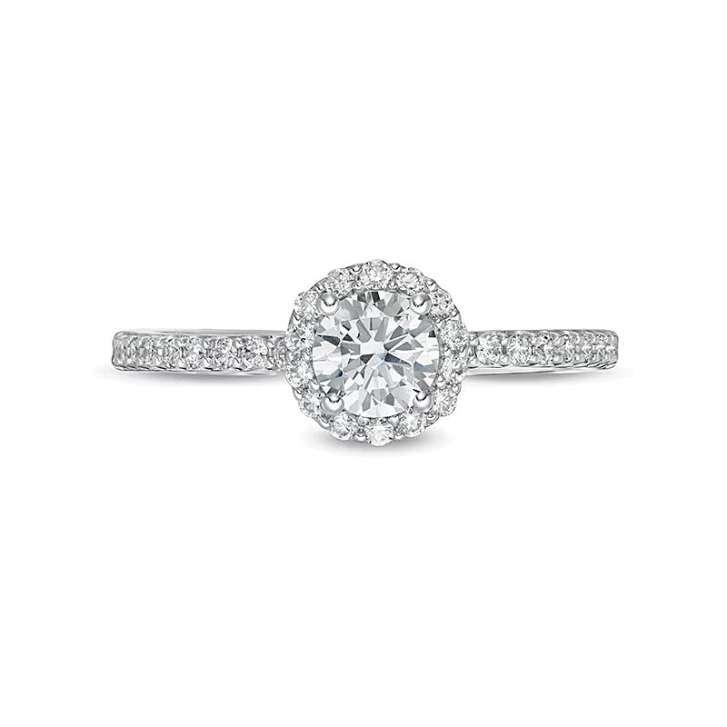 0.75 CT. TW Lab-Grown Diamond Frame Engagement Ring in 14K White Gold (F/VS2)