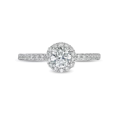 0.75 CT. TW Lab-Grown Diamond Frame Engagement Ring in 14K White Gold (F/VS2)