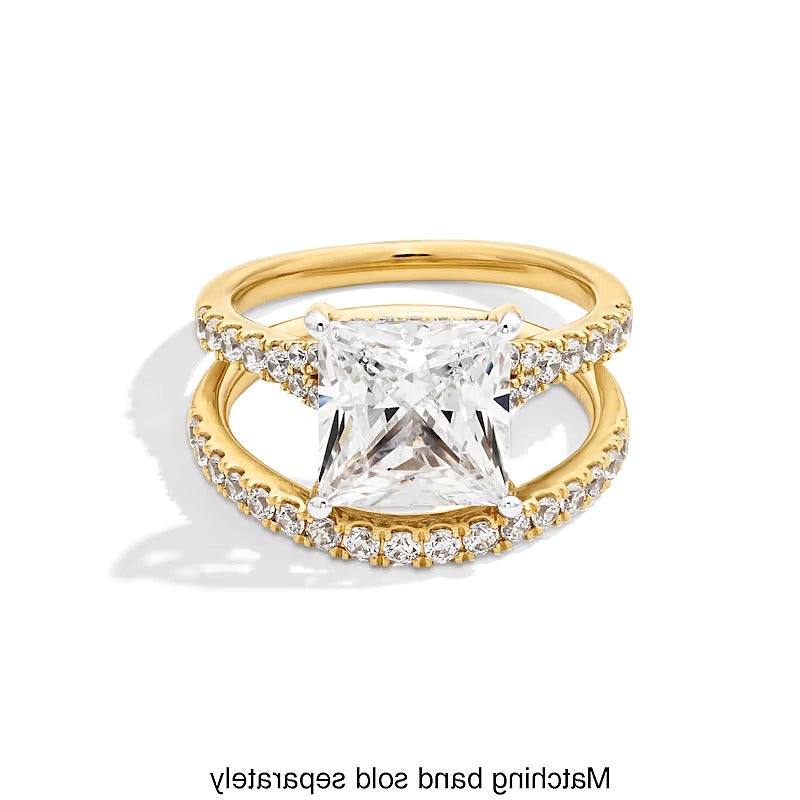 4.5 CT. TW Princess-Cut Lab-Grown Diamond Split Shank Engagement Ring in 14K Gold (F/SI2)