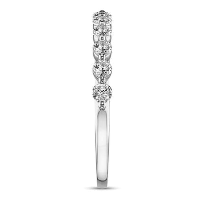White Lab-Created Sapphire Wedding Band in 10K White Gold
