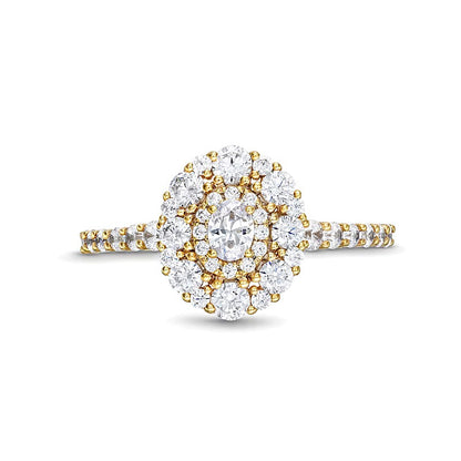 1.0 CT. TW Oval Diamond Frame Engagement Ring in 14K Gold (I/SI2)
