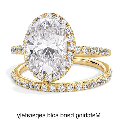 3.5 CT. TW Oval Lab-Grown Diamond Frame Engagement Ring in 14K Gold (F/VS2)