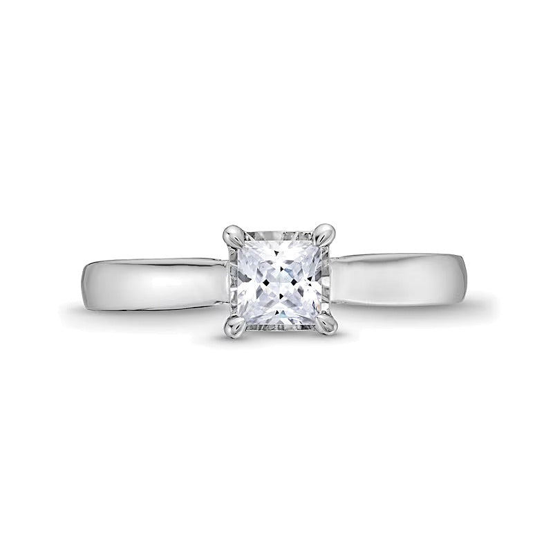 1.0 CT. TW Princess-Cut Diamond Edge Engagement Ring in 14K White Gold (I/I2)