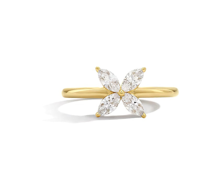 Zales x Nungu 0.75 CT. TW Marquise Diamond Flower Ring in 14K Gold