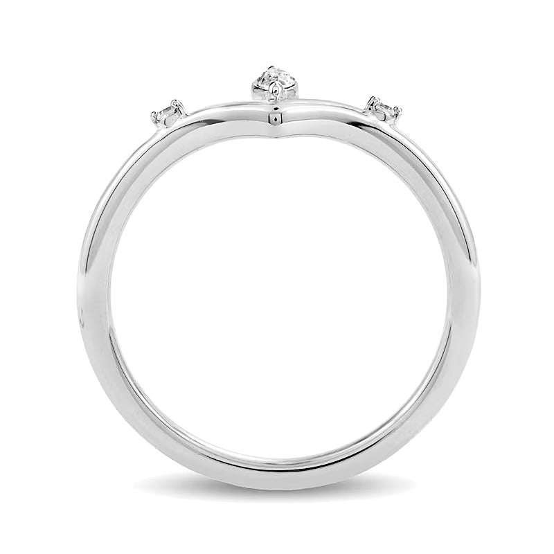 0.13 CT. TW Marquise-Cut Diamond Chevron Ring in 10K White Gold