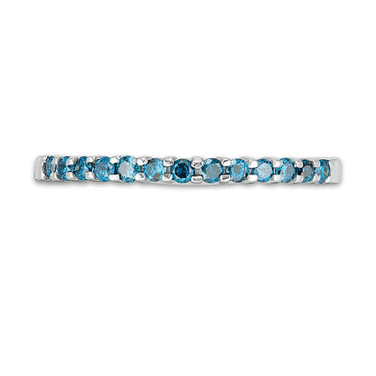 0.25 CT. TW Enhanced Blue Diamond Anniversary Band in 14K White Gold