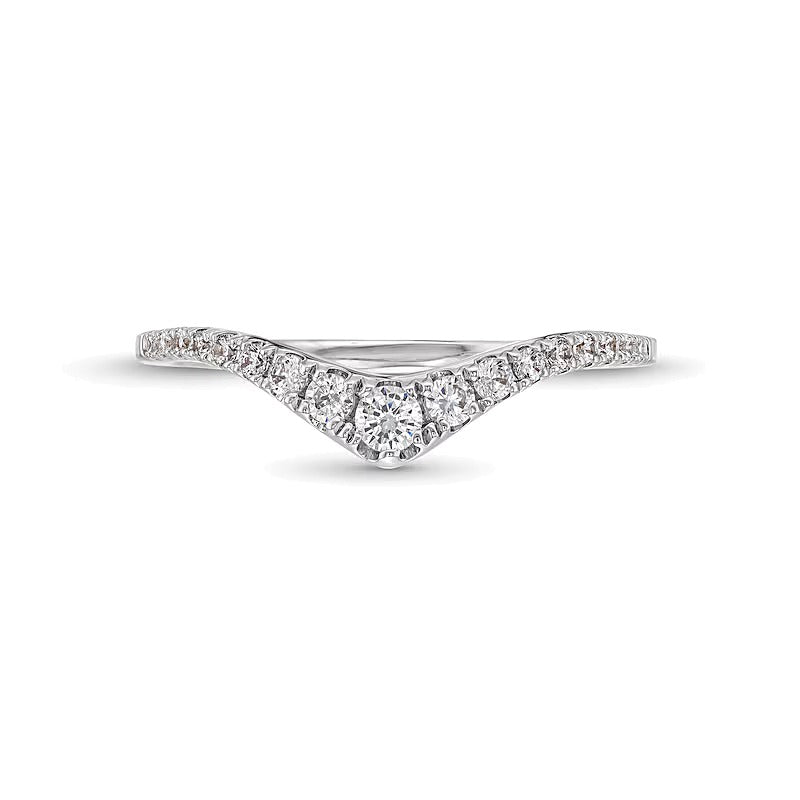 0.25 CT. TW Diamond Graduated Chevron Anniversary Band in 14K White Gold