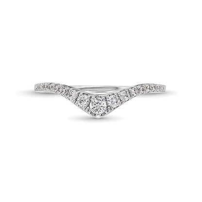0.25 CT. TW Diamond Graduated Chevron Anniversary Band in 14K White Gold