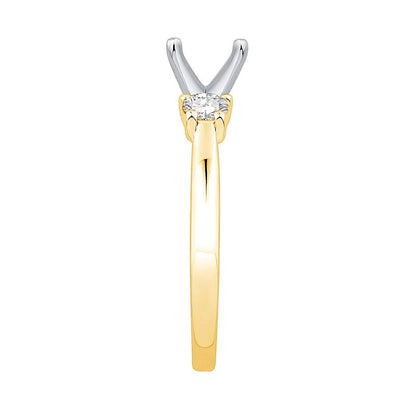 0.25 CT. TW Diamond Three-Stone Solitaire Semi Mount in 14K Gold