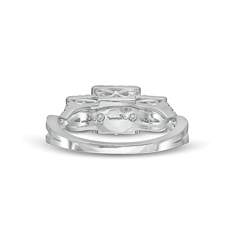 1.5 CT. TW Princess-Cut Diamond Frame Past Present FutureÂ® Engagement Ring in 14K White Gold