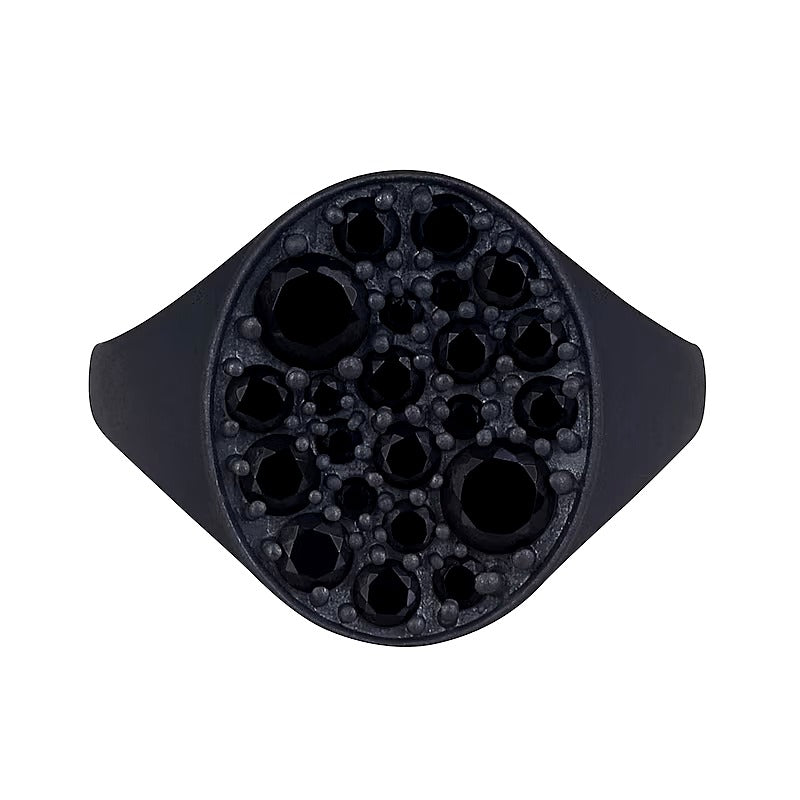 1.75 CT. TW Black Diamond Oval-Top Ring in Oxidized Black Sterling Silver