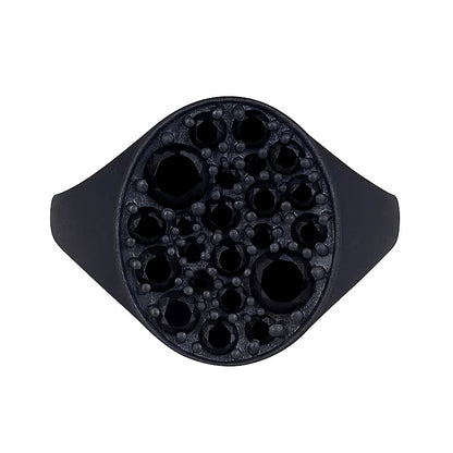 1.75 CT. TW Black Diamond Oval-Top Ring in Oxidized Black Sterling Silver