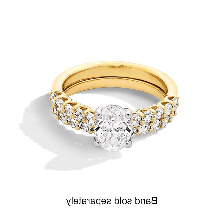 1.5 CT. TW Oval Lab-Grown Diamond Engagement Ring in 14K Gold (I/SI2)