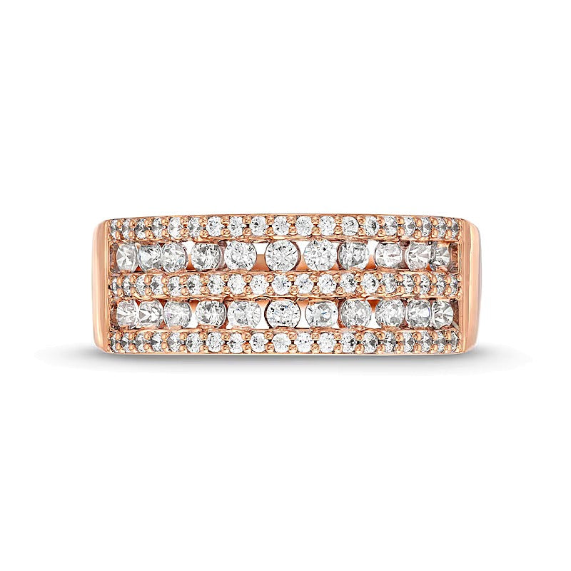 0.75 CT. TW Diamond Multi-Row Band in 10K Rose Gold