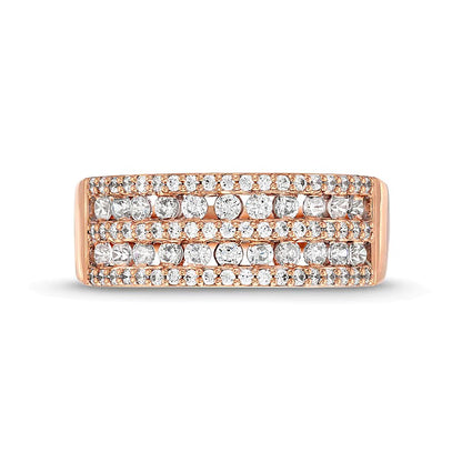 0.75 CT. TW Diamond Multi-Row Band in 10K Rose Gold