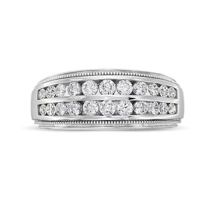 1.0 CT. TW Lab-Grown Diamond Double Row Band in 14K White Gold (F/SI2)