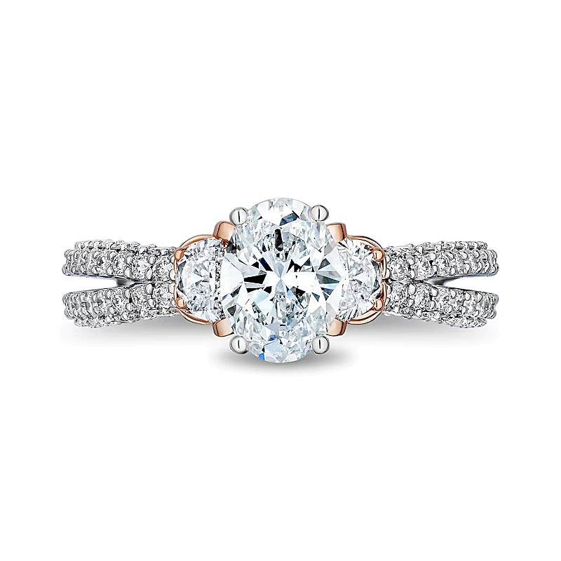 Enchanted Star Belle 2.25 CT. TW Oval Lab-Grown Diamond Collar Engagement Ring in 14K Two-Tone Gold