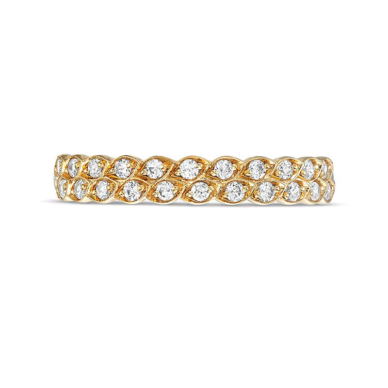 0.25 CT. TW Diamond Marquise-Shaped Double Row Stackable Band in 10K Gold
