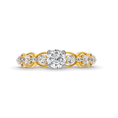1.0 CT. TW Diamond Bubble Shank Engagement Ring in 14K Gold