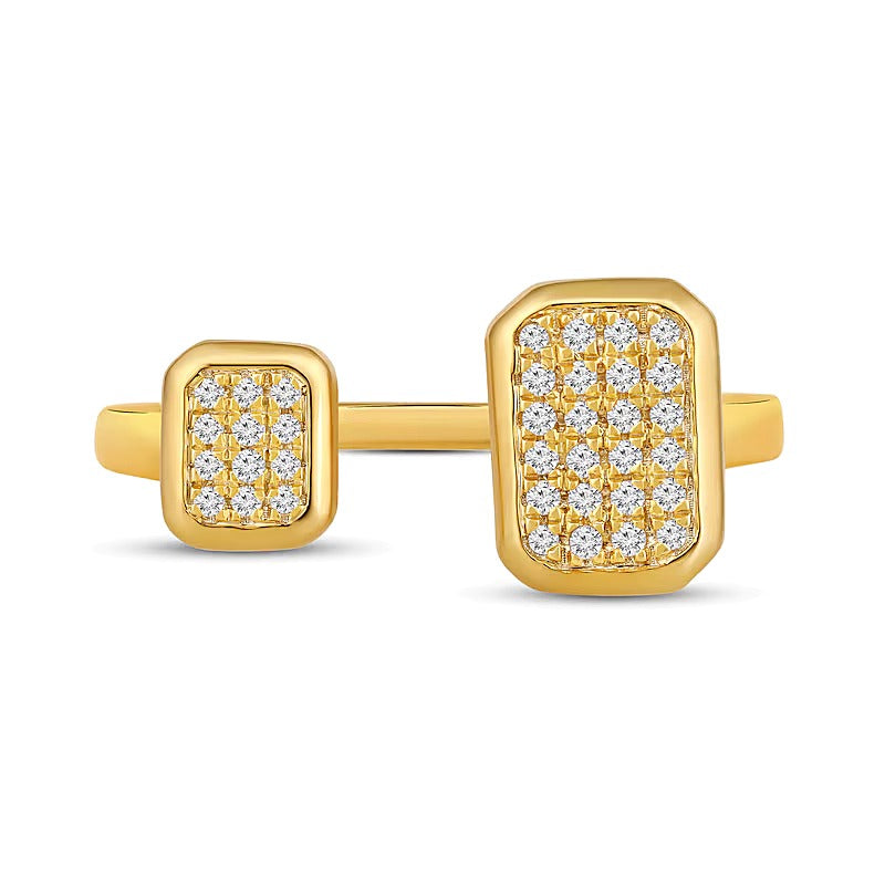 0.17 CT. TW Octagon Multi-Diamond Open Shank Ring in 10K Gold