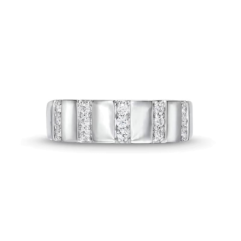 0.25 CT. TW Diamond Trio Linear Row Band in 10K White Gold
