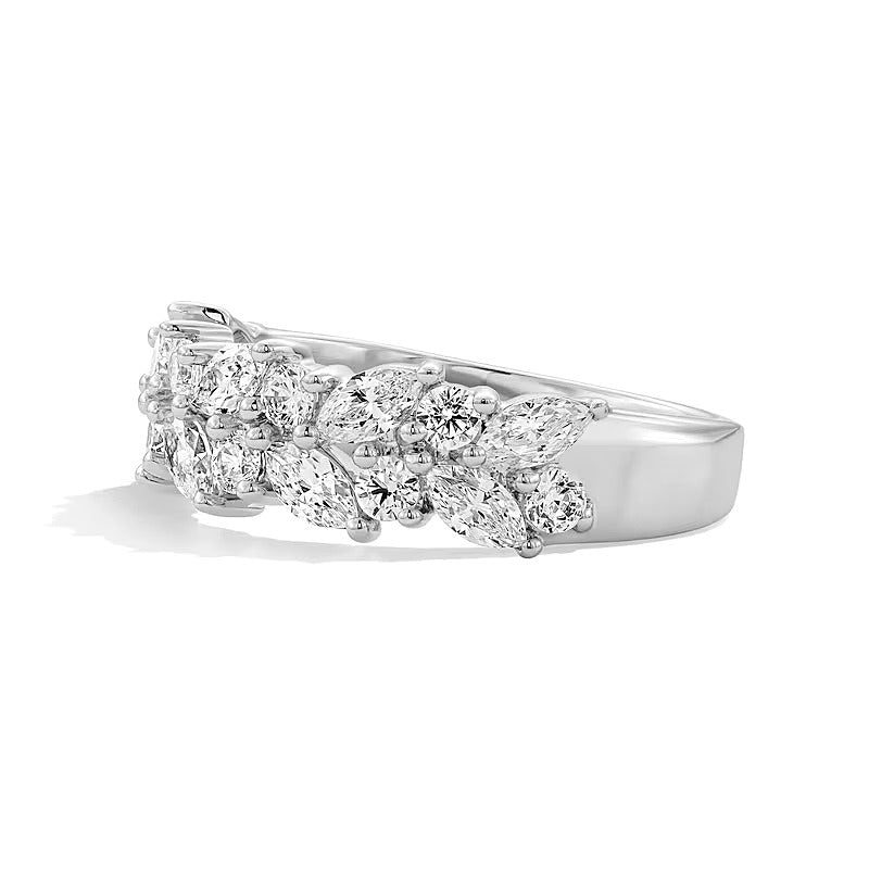 1.25 CT. TW Lab-Grown Diamond Tilted Multi-Shape Anniversary Band in 14K White Gold (F/VS2)