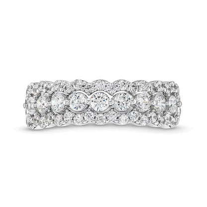 1.0 CT. TW Diamond Scallop Edge Band in 10K White Gold