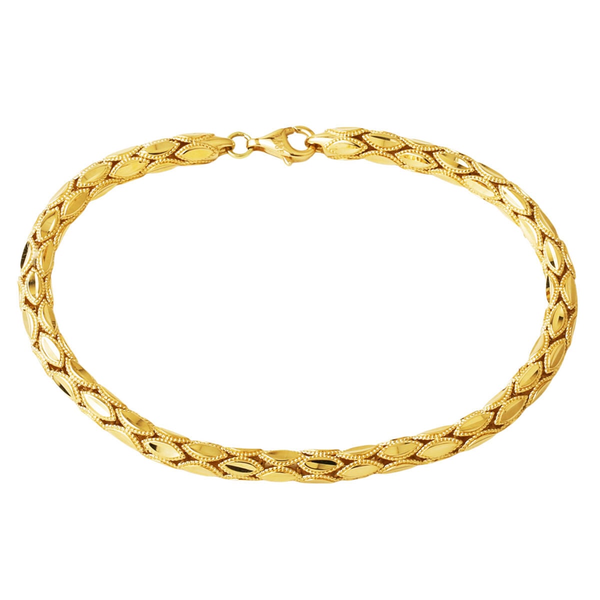 14K Yellow Gold Sumerian Chain Bracelet