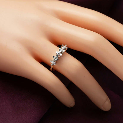 14K White Gold Five Stone Diamond Ring
