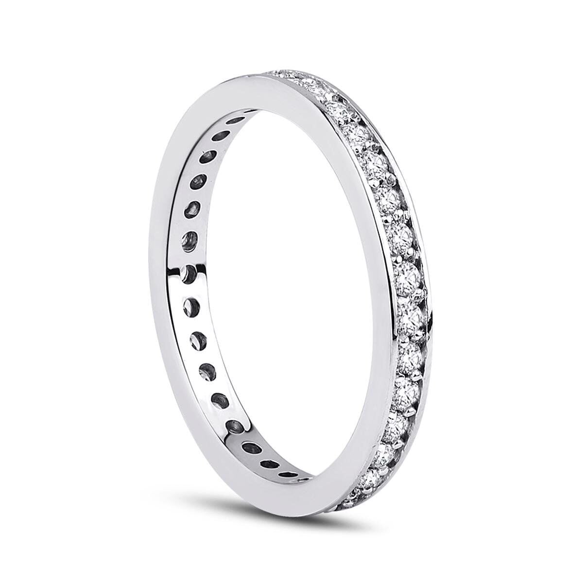 14K White Gold 0.40 Ct Full Eternity Diamond Ring