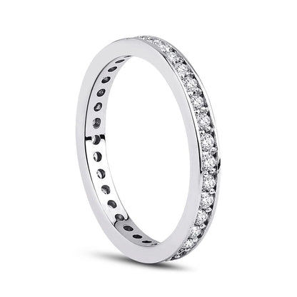 14K White Gold 0.40 Ct Full Eternity Diamond Ring