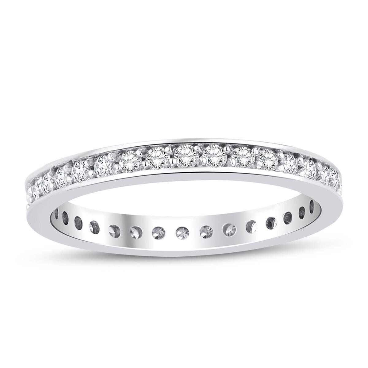 14K White Gold 0.40 Ct Full Eternity Diamond Ring