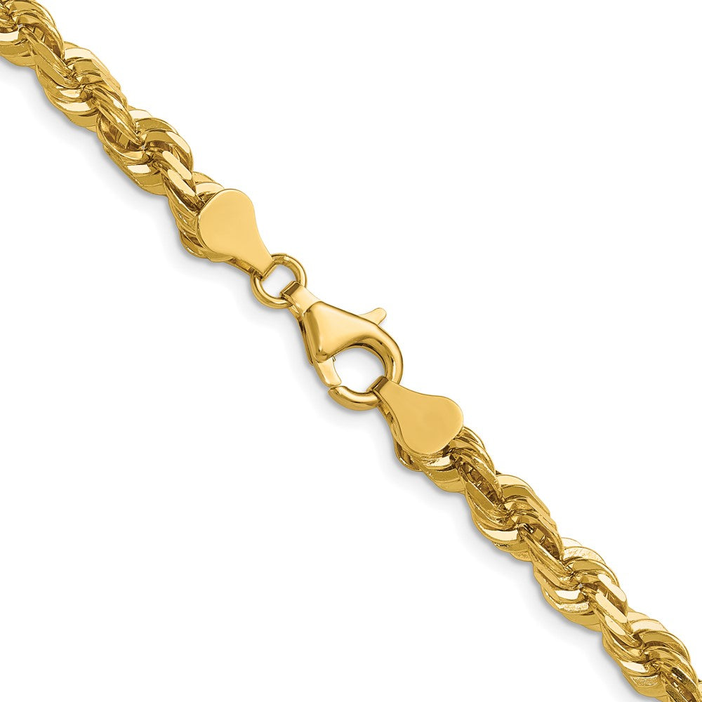 14k Yellow Gold 5.5mm Diamond-cut Rope Chain Necklace