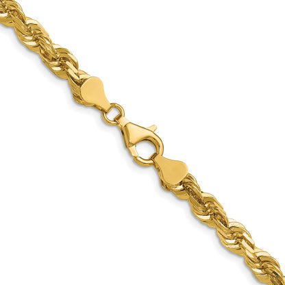 14k Yellow Gold 5.5mm Diamond-cut Rope Chain Necklace