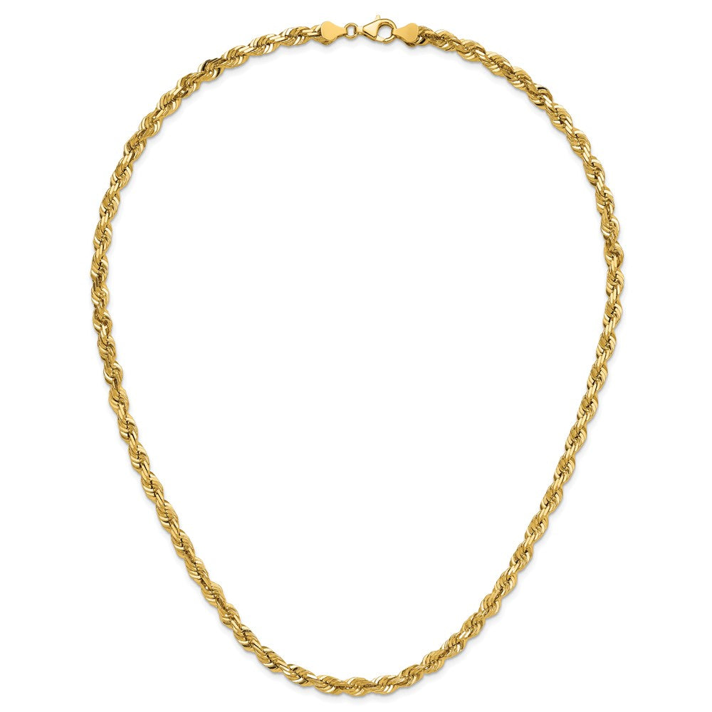 14k Yellow Gold 5.5mm Diamond-cut Rope Chain Necklace